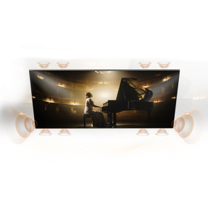 Звук телевизора заслуживает отдельного внимания: система Dreame Master Sound System с поддержкой Dolby Atmos создает объёмное аудиопространство, усиливая эффект погружения в фильмы и музыку. Мощные динамики и встроенный сабвуфер наполняют комнату чистым, сбалансированным звучанием.