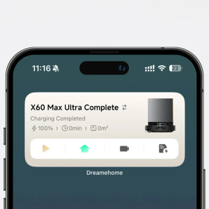 Также мобильное приложение DreameHome поддерживает виджеты iOS, которые позволяют добавить на главный экран смартфона кнопки для быстрого запуска настроенных сценариев уборки — начать уборку можно буквально одним касанием, не открывая само приложение.