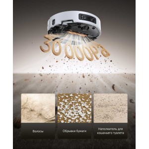 Этот робот-пылесос обеспечивает исключительную эффективность сбора частиц мусора, достигающую 100%, и эффективность уборки волос 99% благодаря системе Vormax™ с ведущей в отрасли мощностью всасывания 30000 Па.