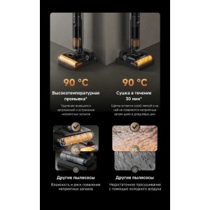 После уборки 
Восстановление состояния
щетки с помощью
высокотемпературной очистки   Въевшиеся загрязнения? Уже удалены. Неприятные запахи?
Устранены. Щетка? Остается мягкой. Для этого требуется всего лишь одно нажатие для запуска высокотемпературной автоматической очистки.