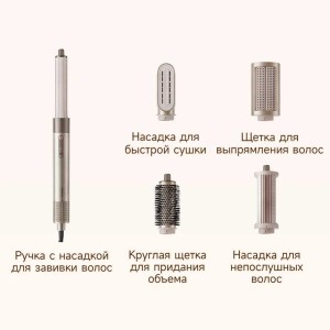 Универсальное решение для укладки волос   Стайлер Dreame представляет собой инновационное устройство, которое объединяет функции сушки и укладки волос, и обеспечивает идеальный результат для всех типов волос. Благодаря высокой мощности и универсальности, стайлер Dreame AirStyle позволяет с легкостью создавать уникальные образы.